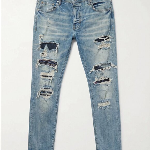 AMIRI Other - AMIRI Distressed Skinny Jeans Light Blue Wash Size 36
